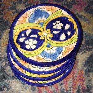 New Talavera Floral Dessert Plates- set of 4
